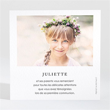 Remerciement communion rayonnement - Dos du remerciement