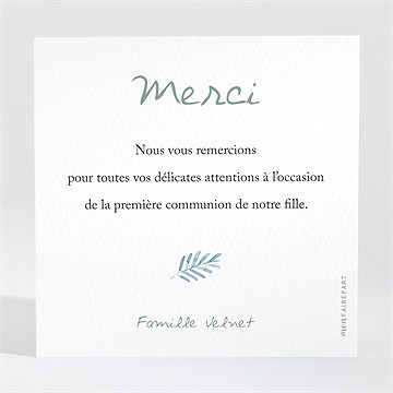 Remerciement communion aquarelle sacrée - Dos du remerciement