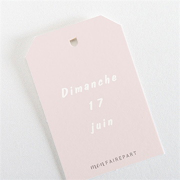 Etiquette baptême cotillons et serpentins - Dos de l'étiquette