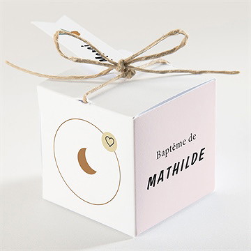 Boîte de dragées baptême cotillons et serpentins - Dos de la boîte