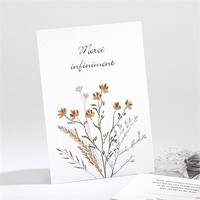 Remerciement décès bracelet et fleurs