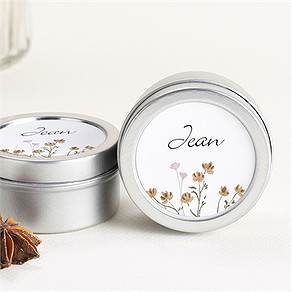 Bougie souvenir bracelet et fleurs