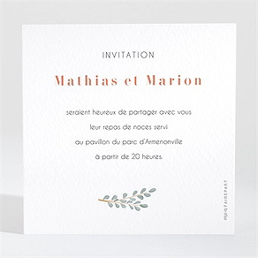 Carton d'invitation mariage fusion
