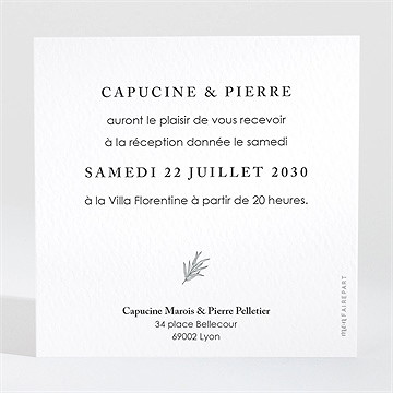 Carton d'invitation mariage love & co - Dos du carton