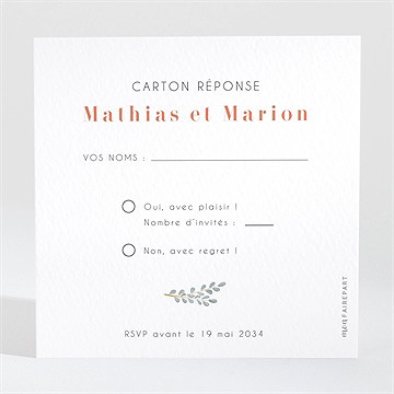 Carton réponse mariage fusion - Dos du carton