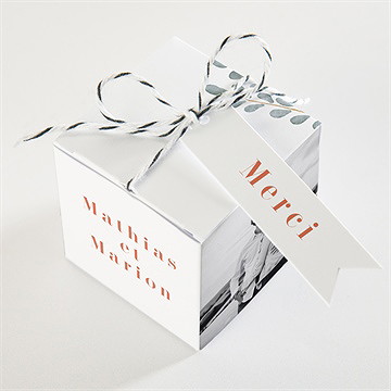 Boîte de dragées mariage fusion - Dessus de la boîte