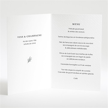 Menu mariage love & co - Intérieur du menu