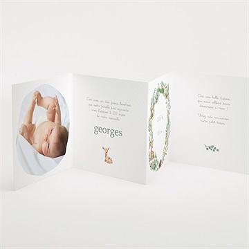 Faire-part naissance tendre flore - Intérieur du faire-part