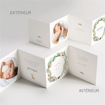 Faire-part naissance tendre flore - Vue détaillée