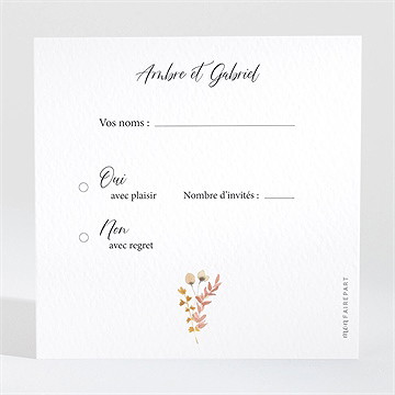 Carton réponse mariage incandescent - Dos du carton