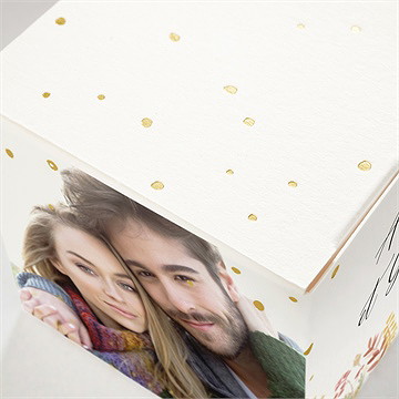 Boîte de dragées mariage incandescent - Marquage à chaud OR