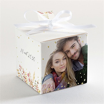 Boîte de dragées mariage incandescent - Dos de la boîte