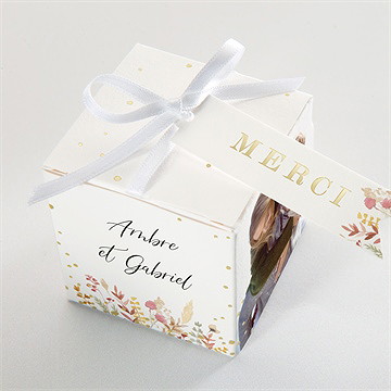Boîte de dragées mariage incandescent - Dessus de la boîte