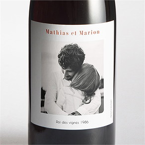 Etiquette de bouteille mariage fusion