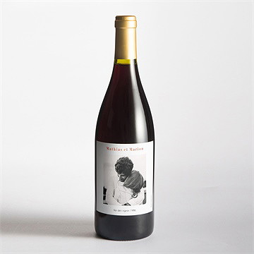 Etiquette de bouteille mariage fusion - Mise en situation