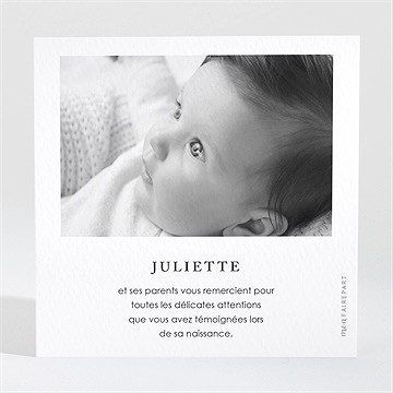 Remerciement naissance notre fierté - Dos du remerciement