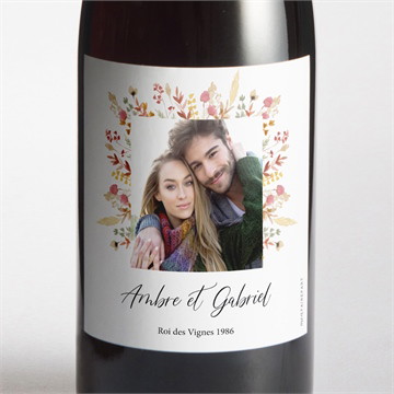 Etiquette de bouteille mariage incandescent