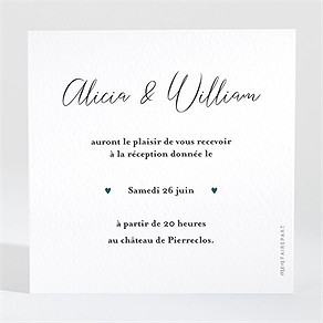 Carton d'invitation mariage notre union
