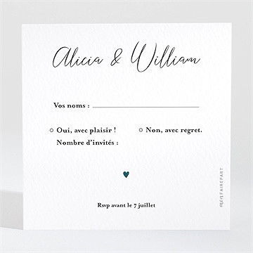 Carton réponse mariage notre union - Dos du carton