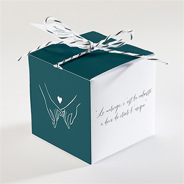 Boîte de dragées mariage notre union - Dos de la boîte