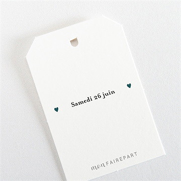 Etiquette mariage notre union - Dos de l'étiquette