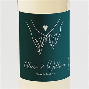 Etiquette de bouteille mariage notre union