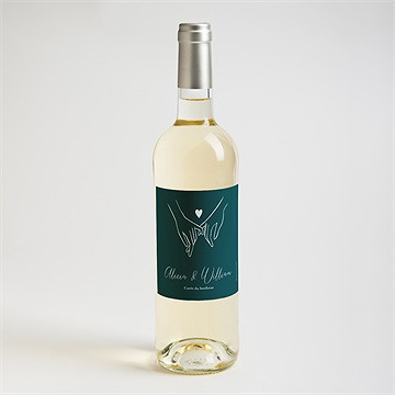 Etiquette de bouteille mariage notre union - Mise en situation