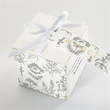 Boîte de dragées baptême voeux et jouy - Dessus de la boîte