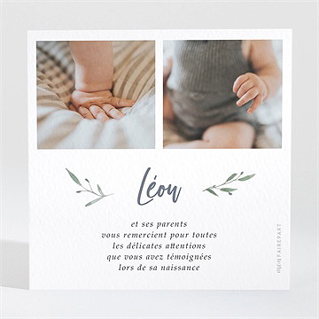 Remerciement naissance chouchou - Dos de la carte