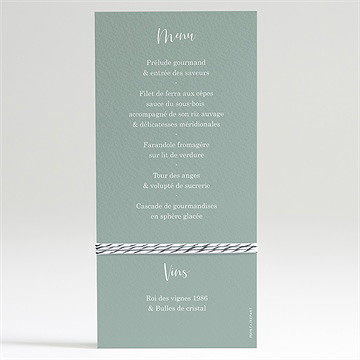 Menu mariage a l'unisson - Dos du menu