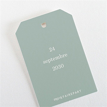 Etiquette mariage a l'unisson - Dos de l'étiquette