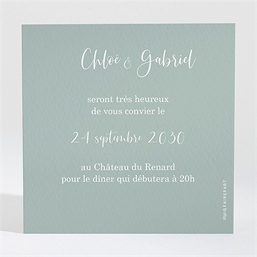 Carton d'invitation mariage a l'unisson - Dos du carton