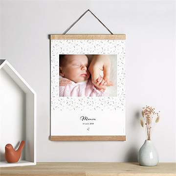Affiche naissance bracelet love - Mise en situation