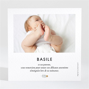 Remerciement naissance petit chouchou - Dos du remerciement