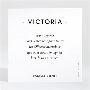 Remerciement naissance notre merveille - Dos du remerciement