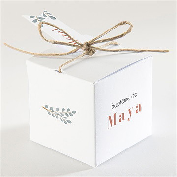 Boîte de dragées baptême joie de la foi - Dos de la boîte