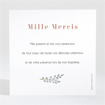 Remerciement baptême joie de la foi - Dos du remerciement