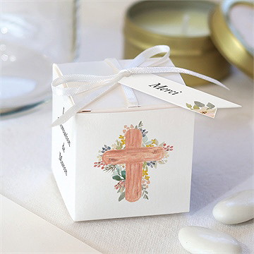 Boîte de dragées communion symboles et foi