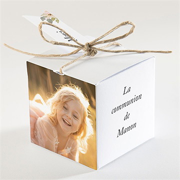 Boîte de dragées communion symboles et foi - Dos de la boîte