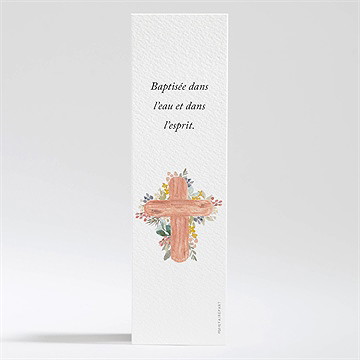 Signet baptême symbole de foi - Dos du signet