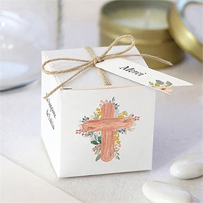 Boîte de dragées baptême symbole de foi