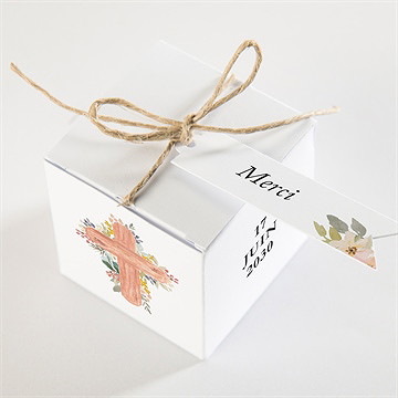 Boîte de dragées baptême symbole de foi - Dessus de la boîte