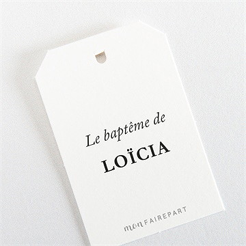 Etiquette baptême symbole de foi - Dos de l'étiquette