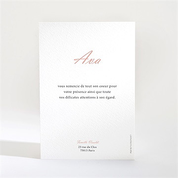 Remerciement baptême un jour merveilleux - Dos de la carte