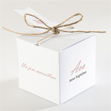 Boîte de dragées baptême un jour merveilleux - Dos de la boîte