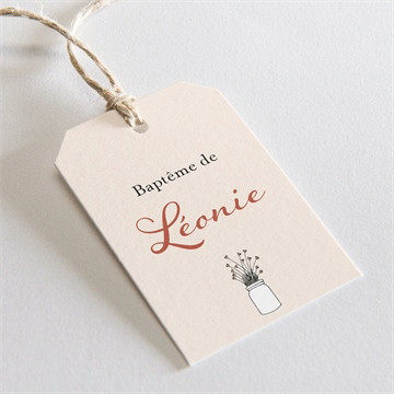 Etiquette baptême lovely vintage