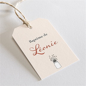 Etiquette baptême lovely vintage