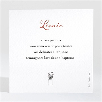 Remerciement baptême lovely vintage - Dos du remerciement