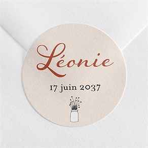 Sticker baptême lovely vintage