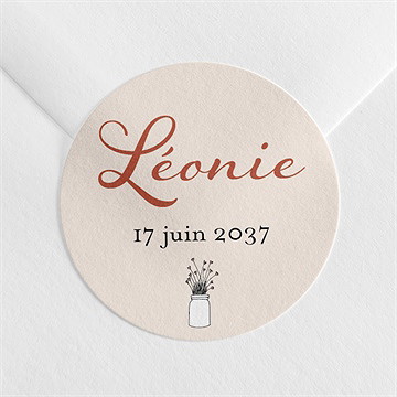 Sticker baptême lovely vintage